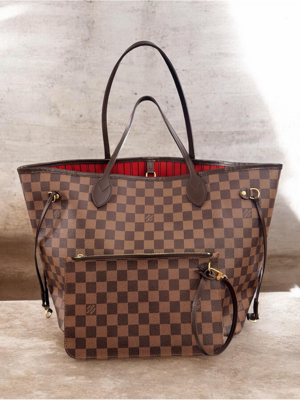 Louis Vuitton Neverfull MM with Pouxh